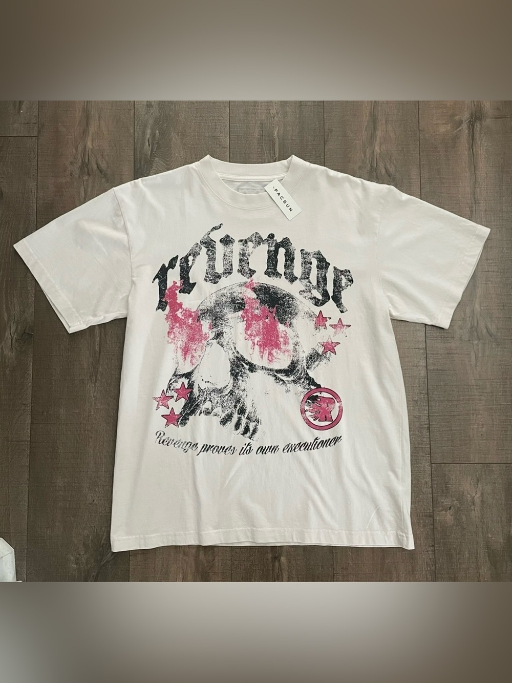 PacSun Graphic Skull Tee with Pink Accents